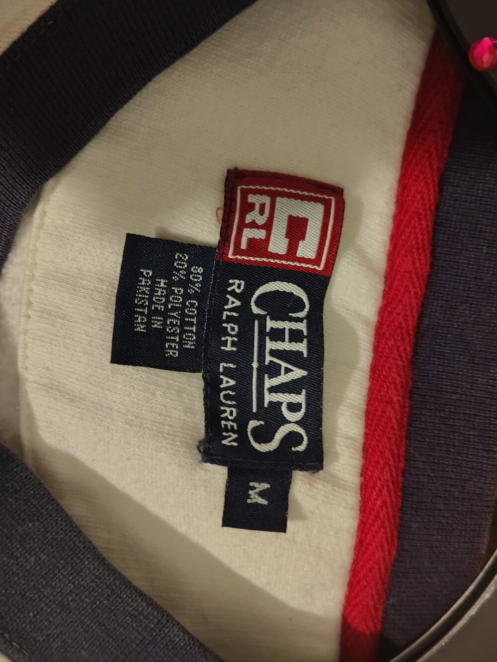 1990's Vintage Ralph Lauren White Crewneck Sweatshirt with Red and Navy Graphic - Picture 8 of 9